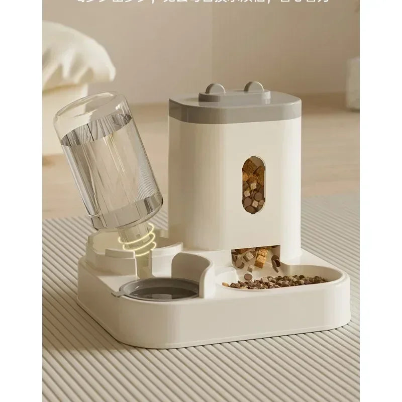 Automatic Pet Feeder & Water Fountain with Raised Stand