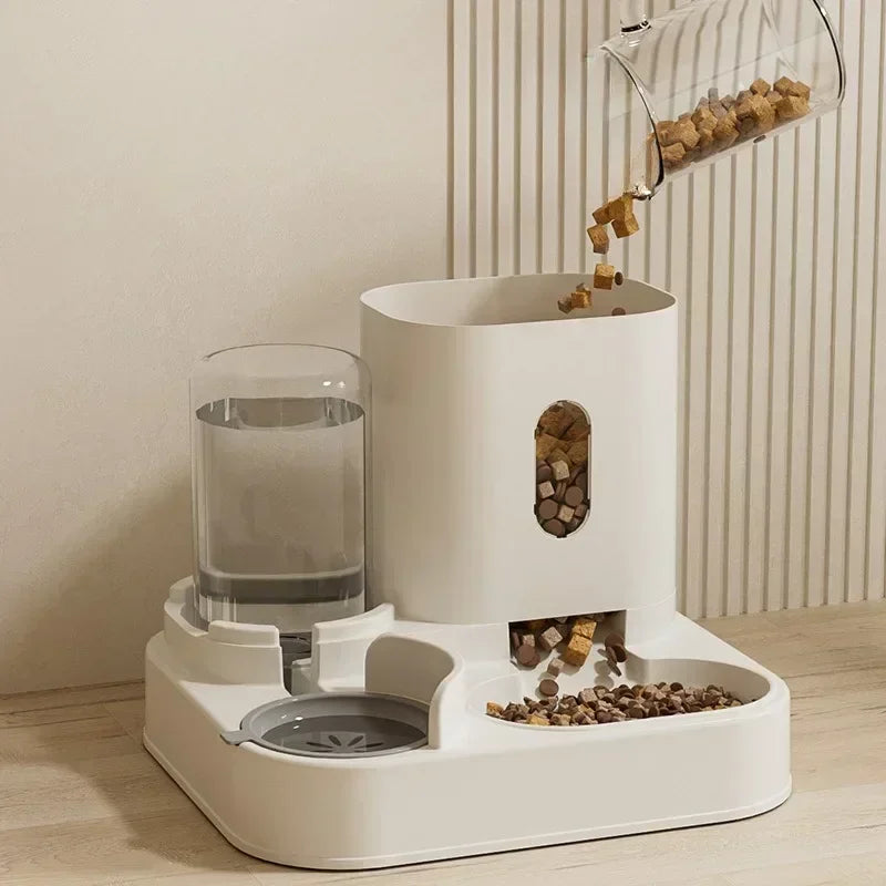 Automatic Pet Feeder & Water Fountain with Raised Stand