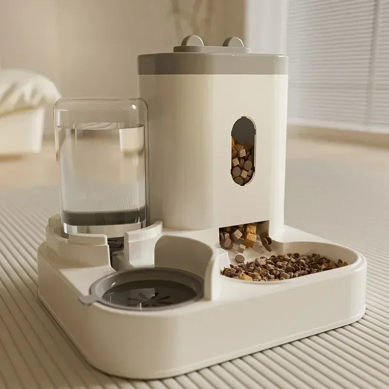 Automatic Pet Feeder & Water Fountain with Raised Stand