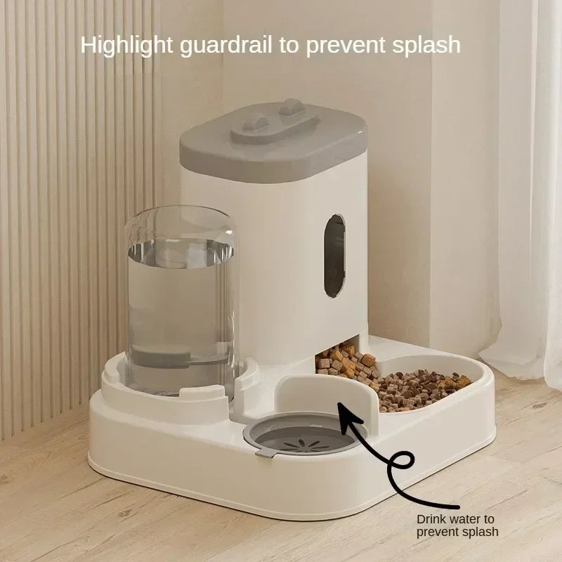 Automatic Pet Feeder & Water Fountain with Raised Stand