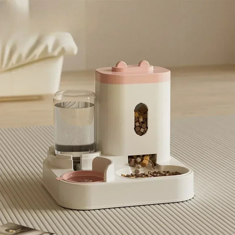 Automatic Pet Feeder & Water Fountain with Raised Stand
