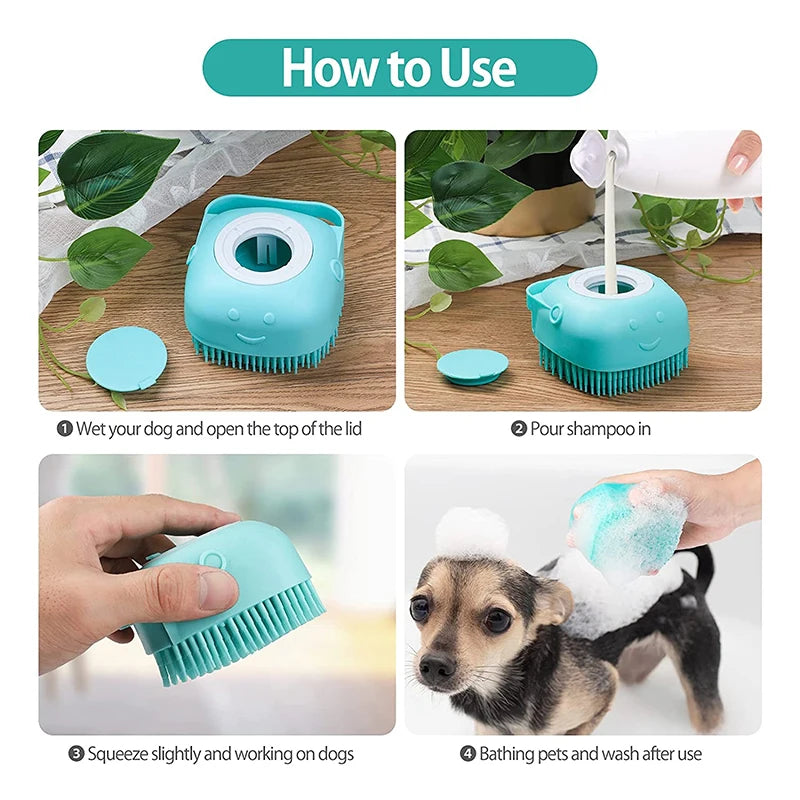Silicone Dog Bath Massage Gloves