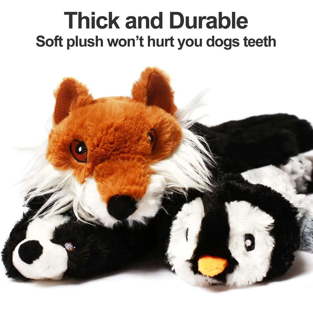 Stuffingless Animal Squeaky Dog Toy