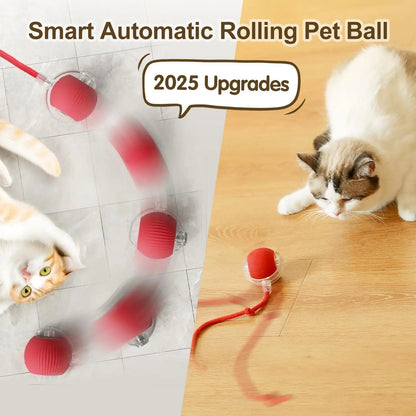 Rechargeable Smart Rolling Cat Toy with Tail