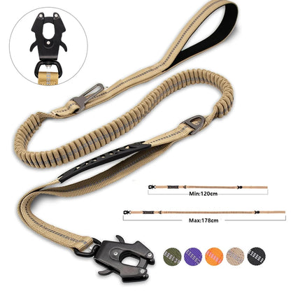 Reflective Shock Absorbing Tactical Dog Leash