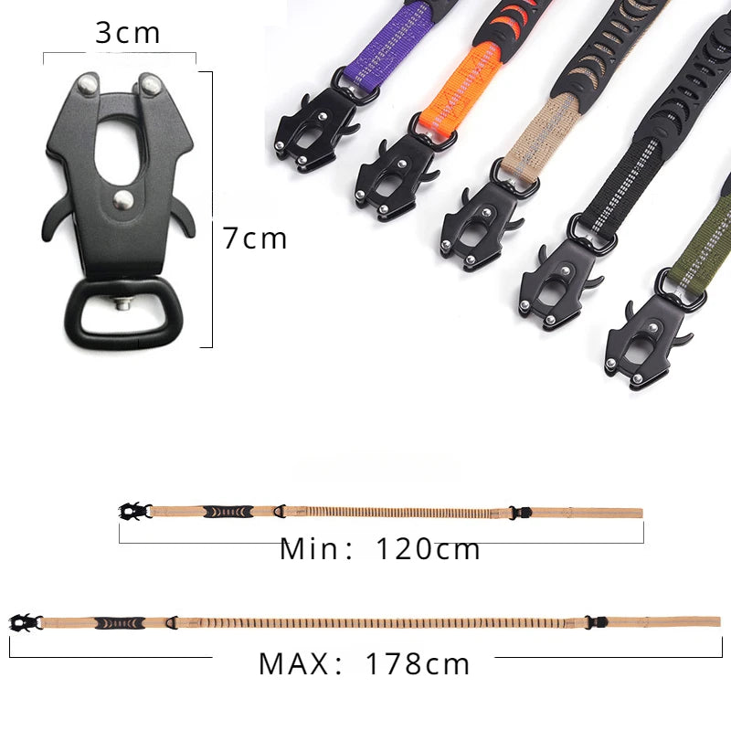 Reflective Shock Absorbing Tactical Dog Leash