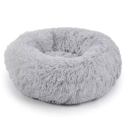 Round Indoor Cat Bed with Raised Pillow