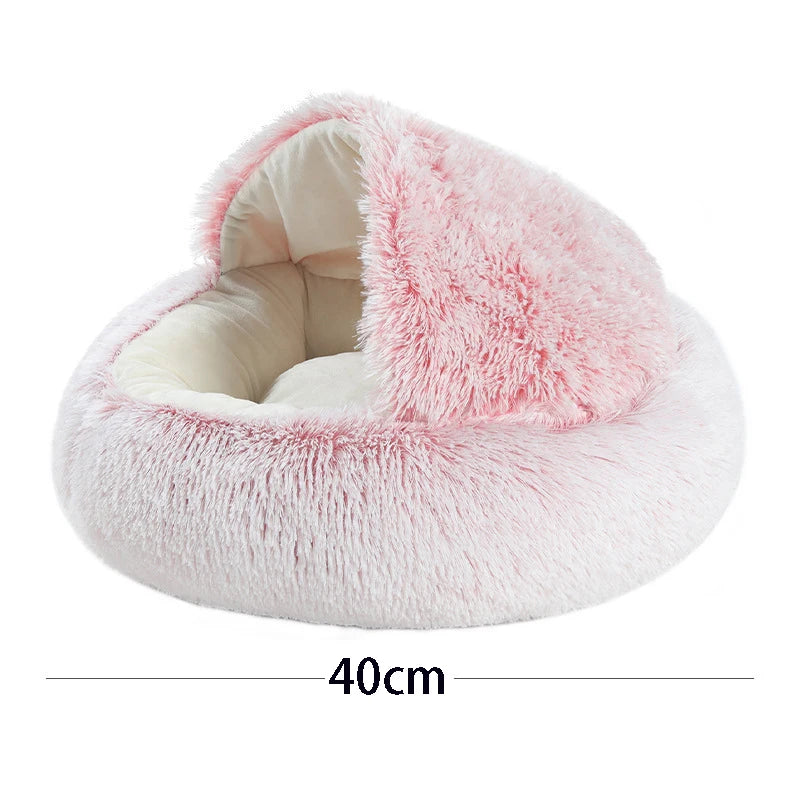 Warm Plush Cat Bed with Cover