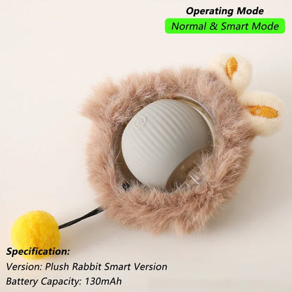 Rechargeable Smart Rolling Cat Toy with Tail