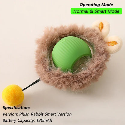 Rechargeable Smart Rolling Cat Toy with Tail