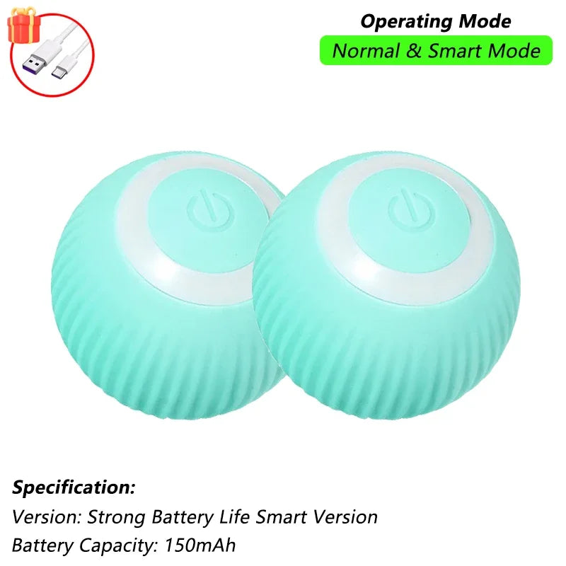 Rechargeable Smart Rolling Cat Toy with Tail
