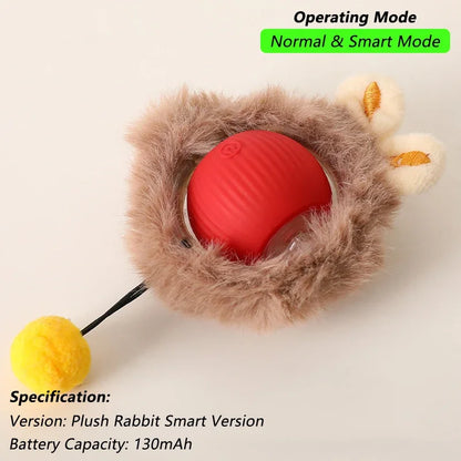 Rechargeable Smart Rolling Cat Toy with Tail