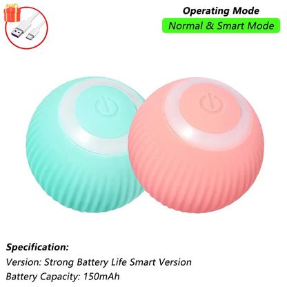 Rechargeable Smart Rolling Cat Toy with Tail