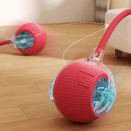 Rechargeable Smart Rolling Cat Toy with Tail